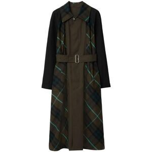 BURBERRY Contrast Panel Trench Coat Women GREEN Coats & Jackets